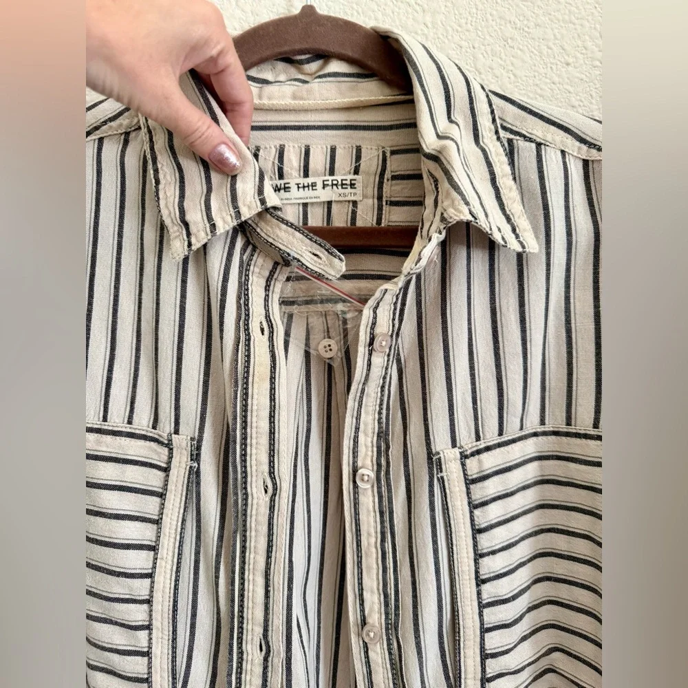 FREE PEOPLE We The Free Women's Christopher Linen Shirt XS NWOT - Picture 13 of 14